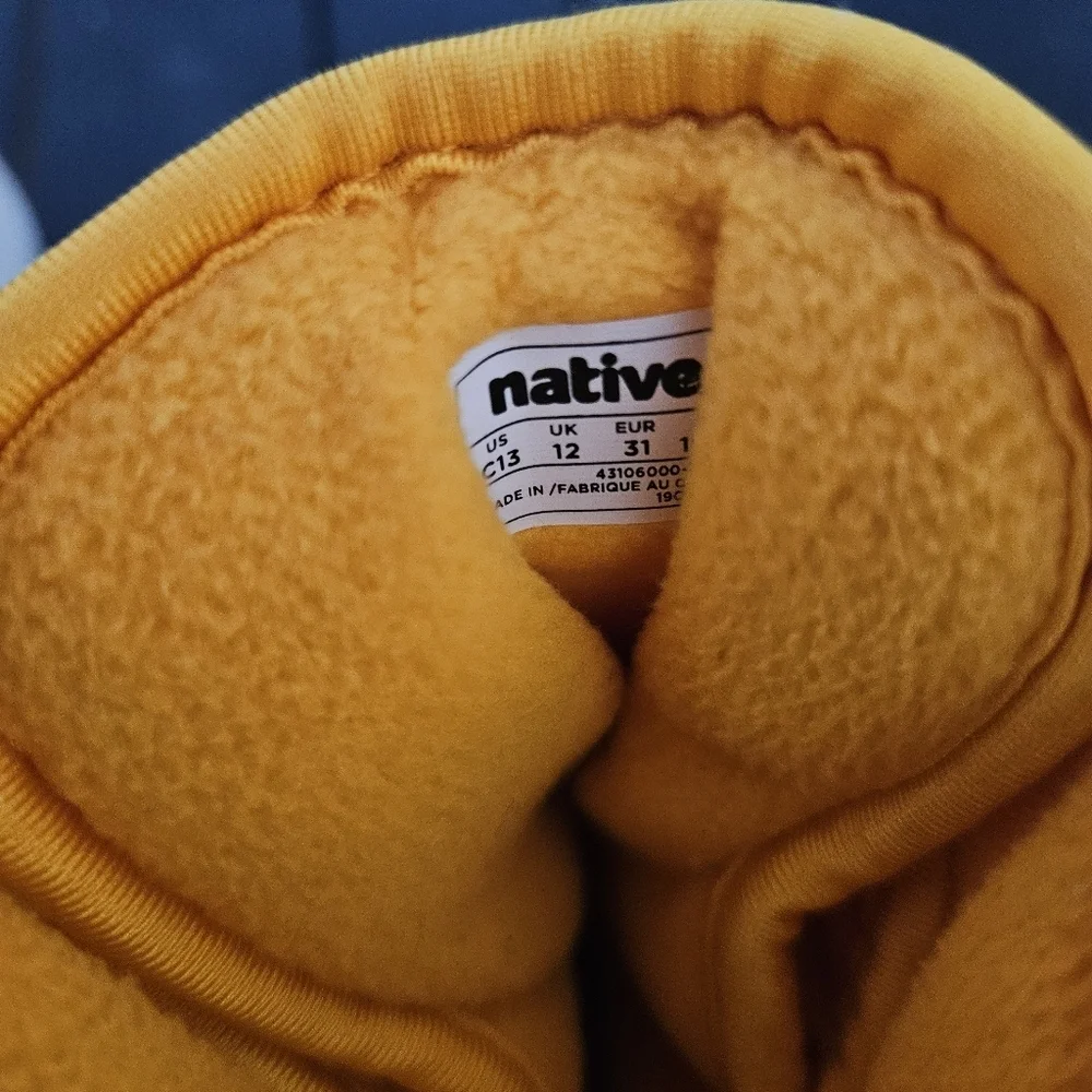 Native Kids 13 Chamonix Yellow High-Top Winter Snow Boots Puffy Quilted Fleece